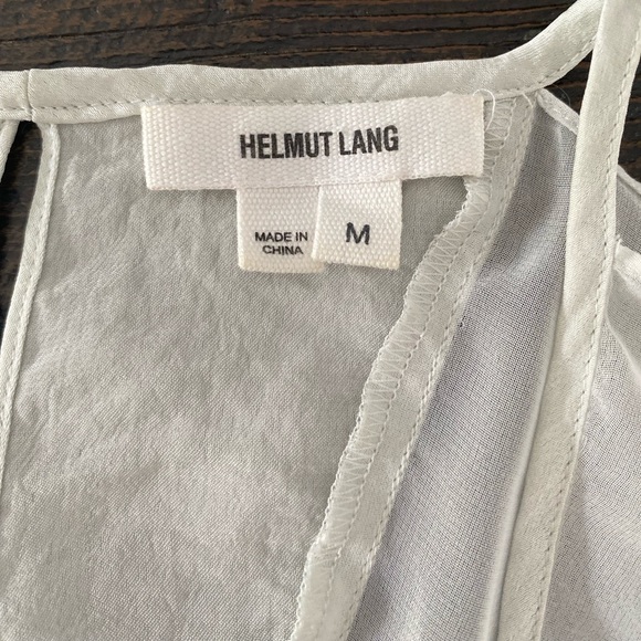 Helmut Lang crinkle silk top in silver. - Picture 3 of 3